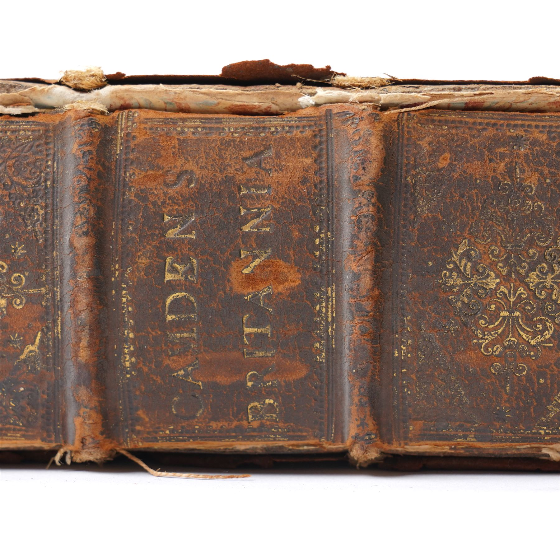 William Camden (British 1551-1623): 'Britannia: or a Chorographical Description of Great Britain and Ireland Together with the Adjacent Islands', complete first edition folio (41cm x 26cm), edited by Edmund Gibson, London: Printed by F. Collins for A. Swalle; and A. & J. Churchil, 1695, with engraved portrait of the author, fifty maps and nine engraved plates with text-illustrations, contemporary full panelled calf binding