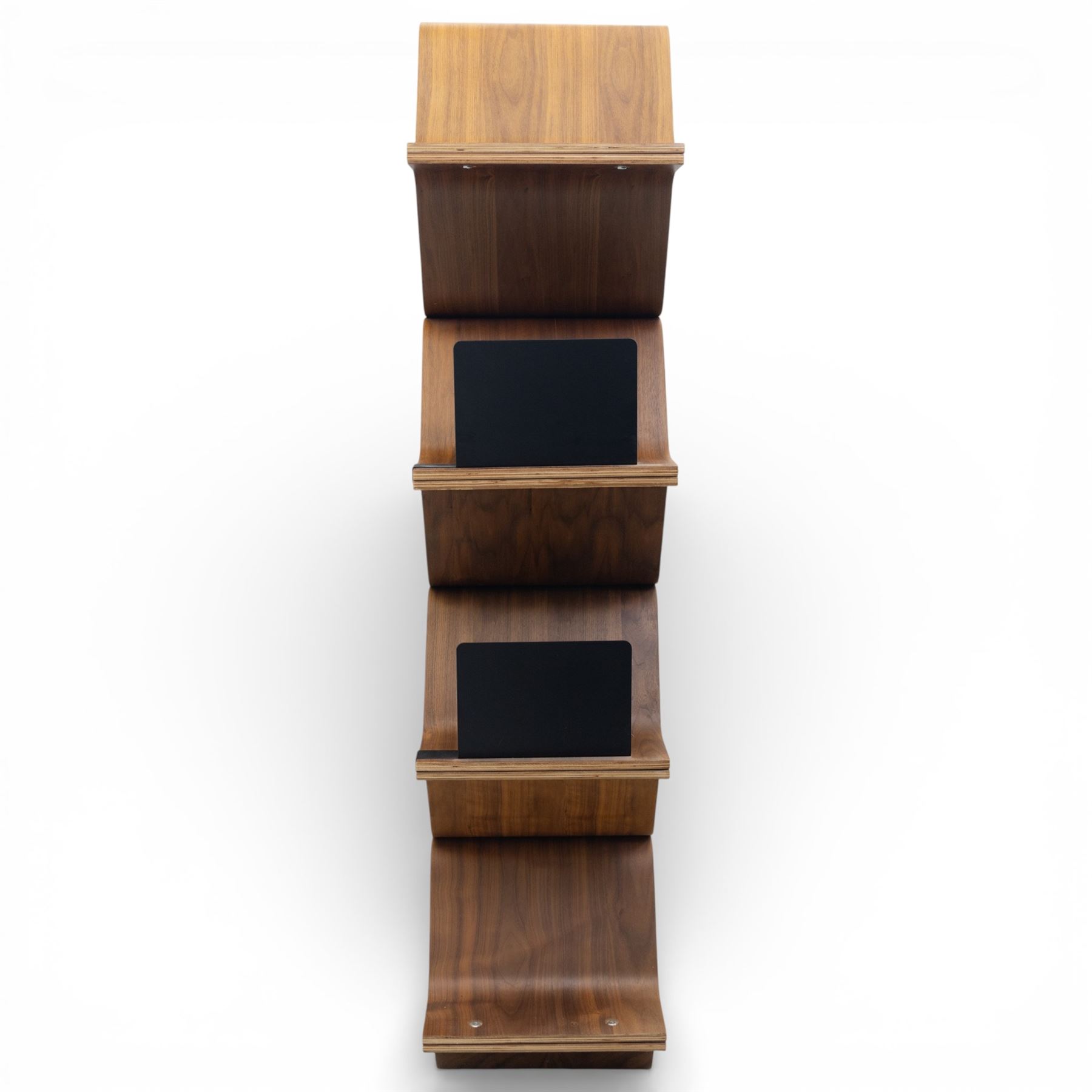 Made.com - Luka Stepan (1980-) 'Polygon' shelving unit, a contemporary walnut veneered room divider bookcase