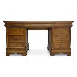 French cherry wood kneehole desk or dres