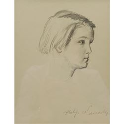 Philip Naviasky (British 1894-1983): 'Roberta', pencil sketch signed 21cm x 16cm
