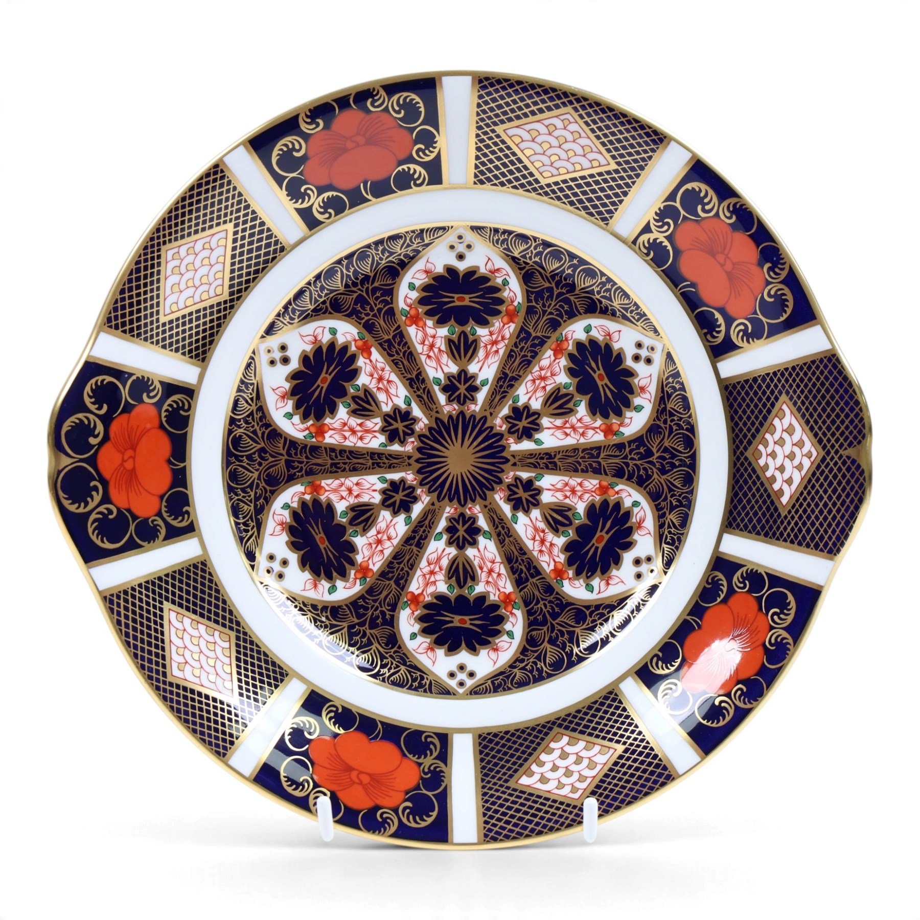 Royal Crown Derby Old Imari 1128 two cake plates and octagonal plate, octagonal plate D23cm