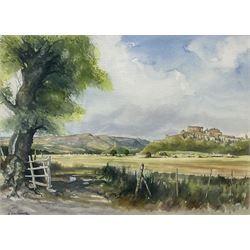 Ian R MacGregor (Scottish 20th century): Stirling Castle and Farming Landscape, two watercolours signed max 34cm x 48cm (2)