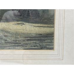 John Degnan (Northern British 1947-): Robin Hoods Bay, watercolour signed 23cm x 34cm 