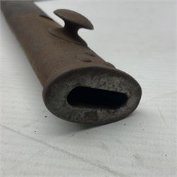 WWI Remington Pattern 1913 bayonet, the 43cm fullered blade with various marks to the ricasso including date code 11 16; in leather covered scabbard with various stamps including JWB 17 L58cm overall; and a French Model 1866 sabre bayonet (no scabbard)