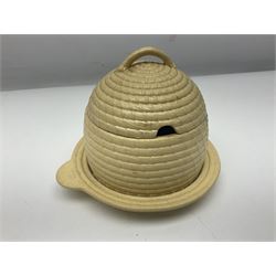  19th century Wedgwood drabware beehive honey pot, together with another similar example, Wedgwood H12cm 