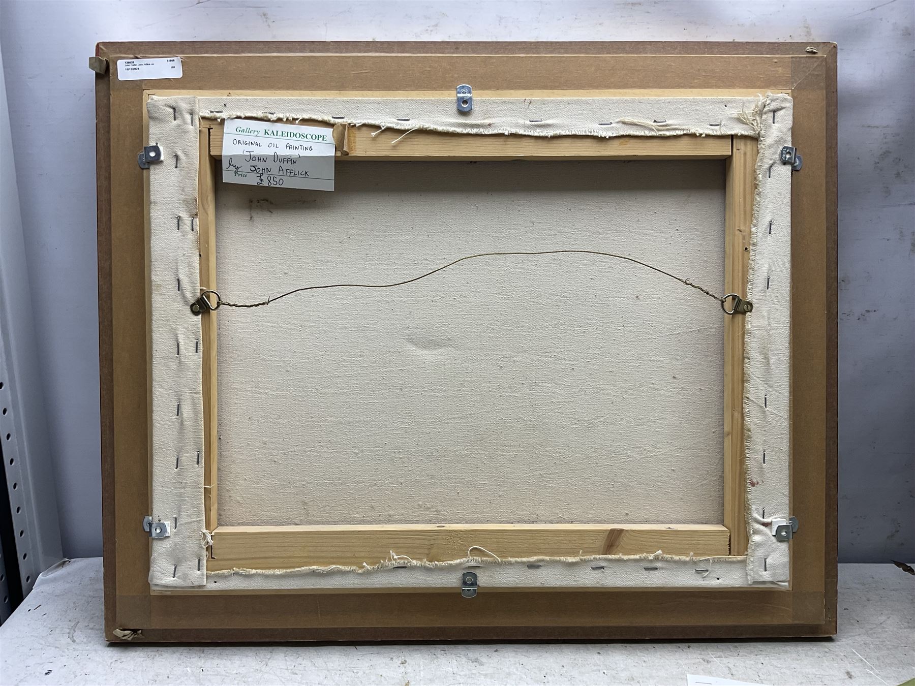 John Afflick (British 1967-): Portrait of 'John Duffin', oil on canvas unsigned, titled on label verso 39cm x 51cm