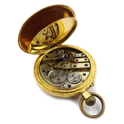  Early 20th century 18ct gold fob watch, case by Rotherham & Sons, Import hallmark London 1911  