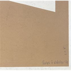 Rolph G Webster (British 20th Century): Woman gives birth on the Cross, screen print signed and dated '74, 76cm x 50cm; Ben C** (British 20th Century): Abstract Diamonds, artists proof lithograph indistinctly signed, dated '70 and numbered 7/10, 102cm x 68cm (2)