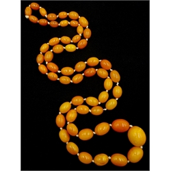  Graduating amber bead necklace  