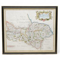 Robert Morden (British c.1650-1703): 'The North Riding of Yorkshire', 17th/18th century engraved map with hand-colouring 38cm x 43cm