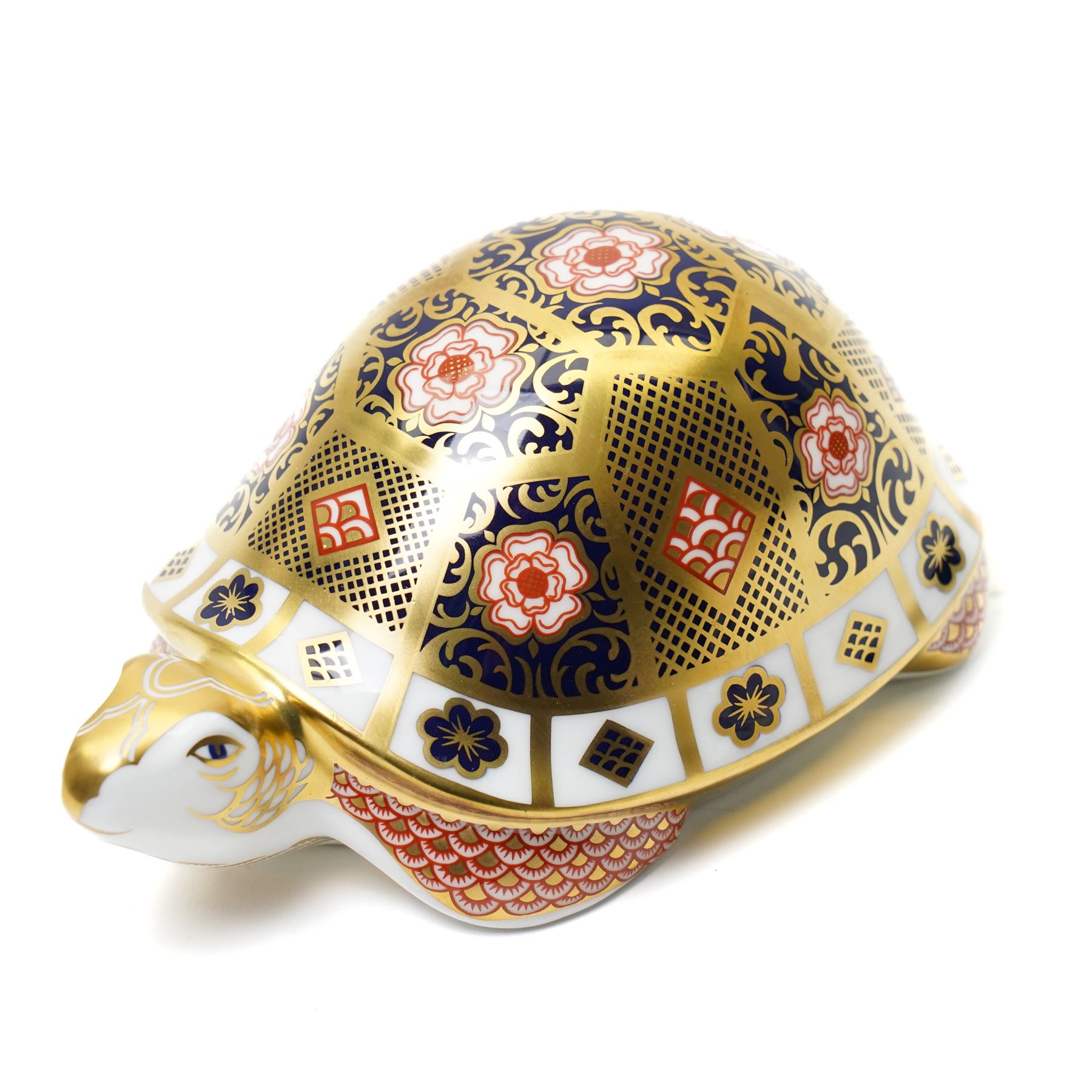 Collection of Royal Crown Derby paperweights, comprising Yorkshire Rose 'Father Tortoise' with gold stopper, boxed, Baby Rowsley Rabbit Exclusive for Sinclairs, with gold stopper, boxed, and three miniature bears (5)