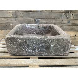 19th century rectangular stone trough 