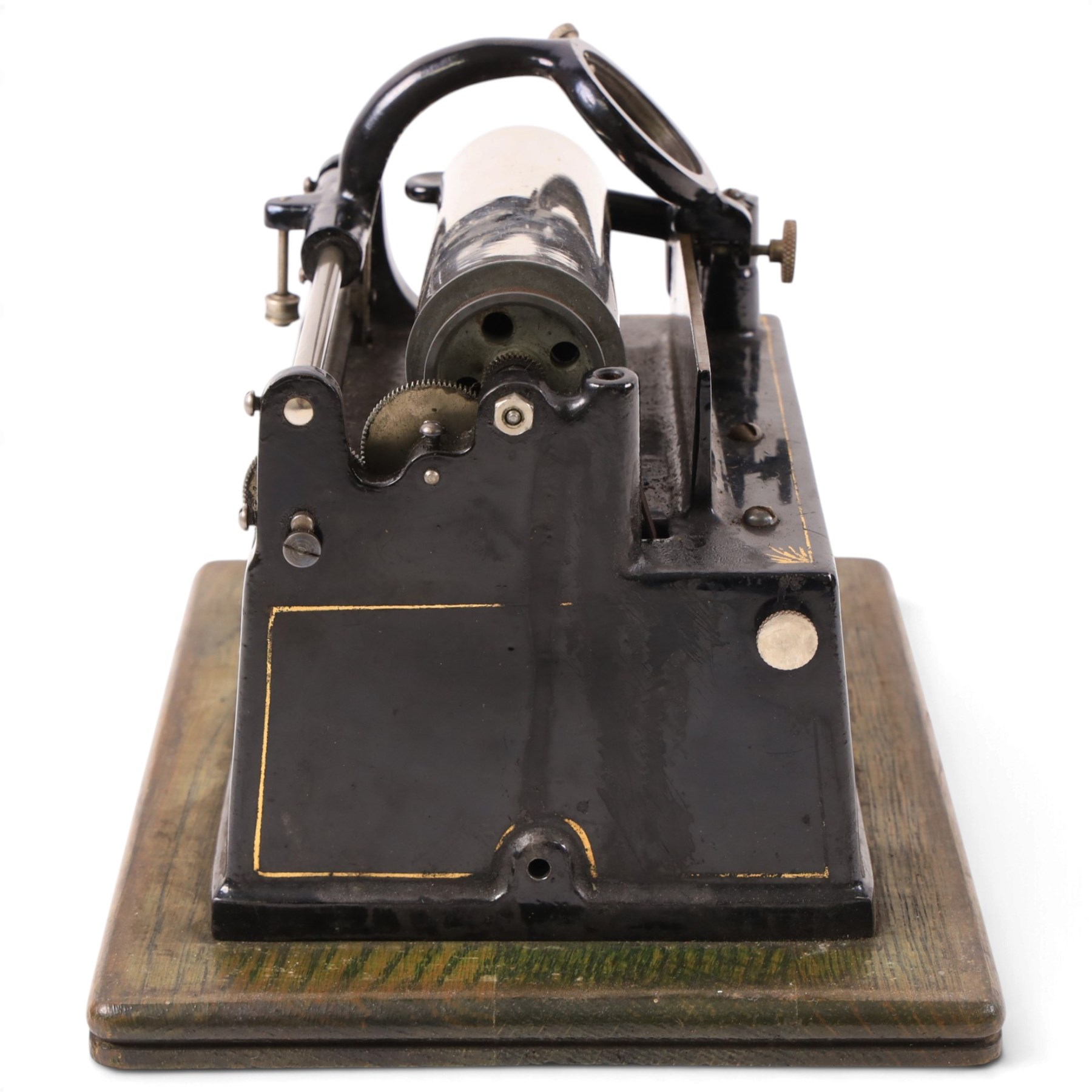 Early 20th century Edison GEM phonograph, in oak case, serial number G115232