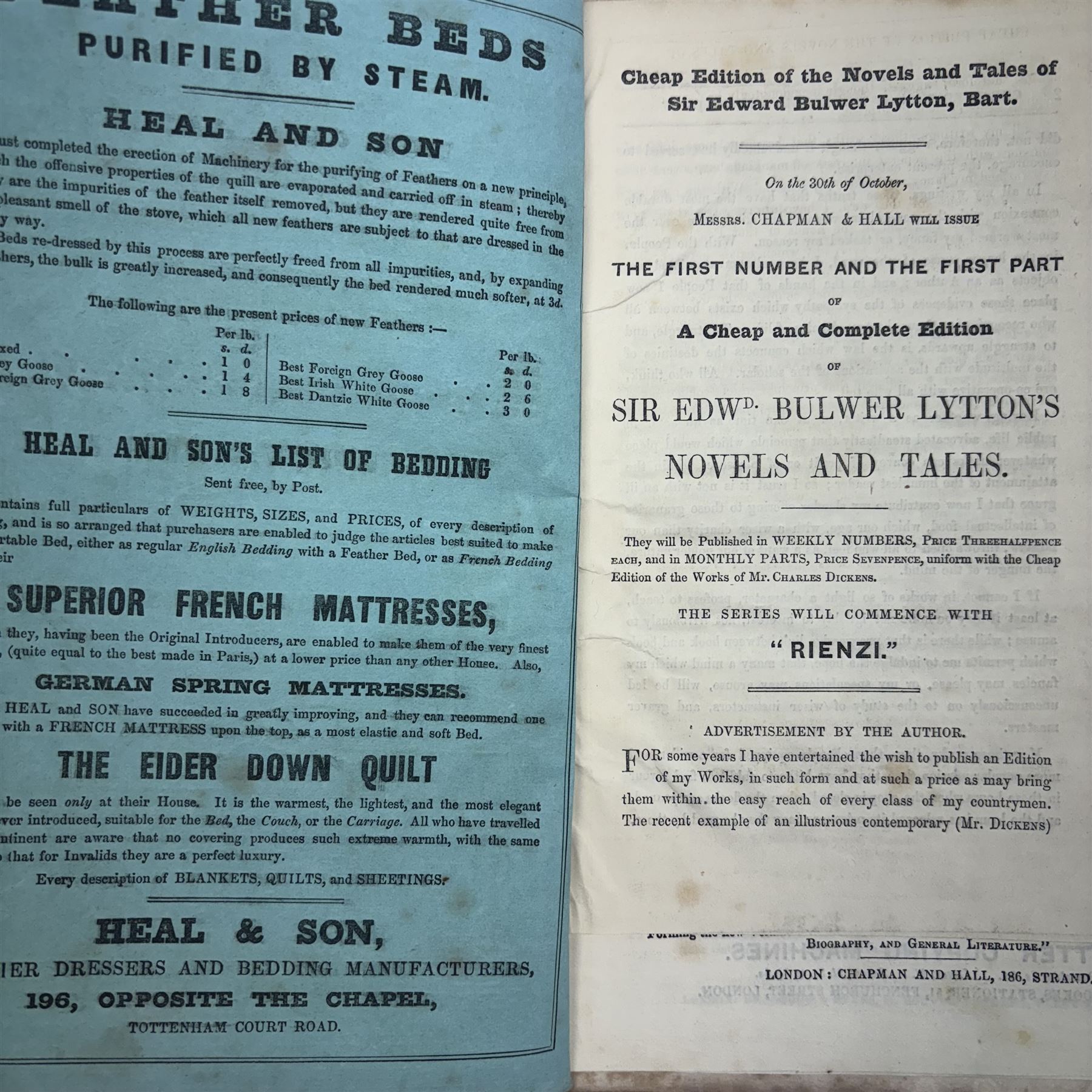 Dickens Charles periodicals; The Life and Adventures of Nicholas Nickleby, three volumes and  Dombey and Son, three volumes 