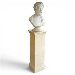 Aristide Louis Fontana (Italian 1834-1907): Grand Tour marble bust of a Roman emperor, pro...