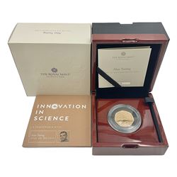 The Royal Mint United Kingdom 2022 'Alan Turing' gold proof fifty pence coin, cased with certificate