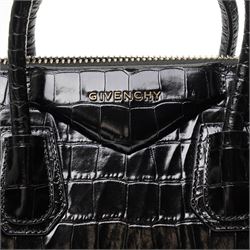 Givenchy - ‘Antigona’ Small Bag, introduced circa 2011 under Riccardo Tisci, in black crocodile-embossed calf leather, with twin top handles and detachable wide shoulder or crossbody strap, with gold tone hardware, unused with original dust bag