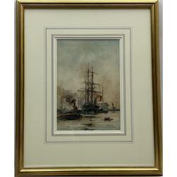 Charles Edward Dixon (British 1872-1934): The Upper Pool of London, watercolour signed and dated '92, 27cm x 19cm