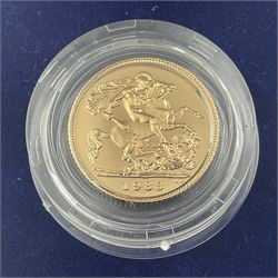 Queen Elizabeth II 1983 gold proof half sovereign coin, cased with certificate