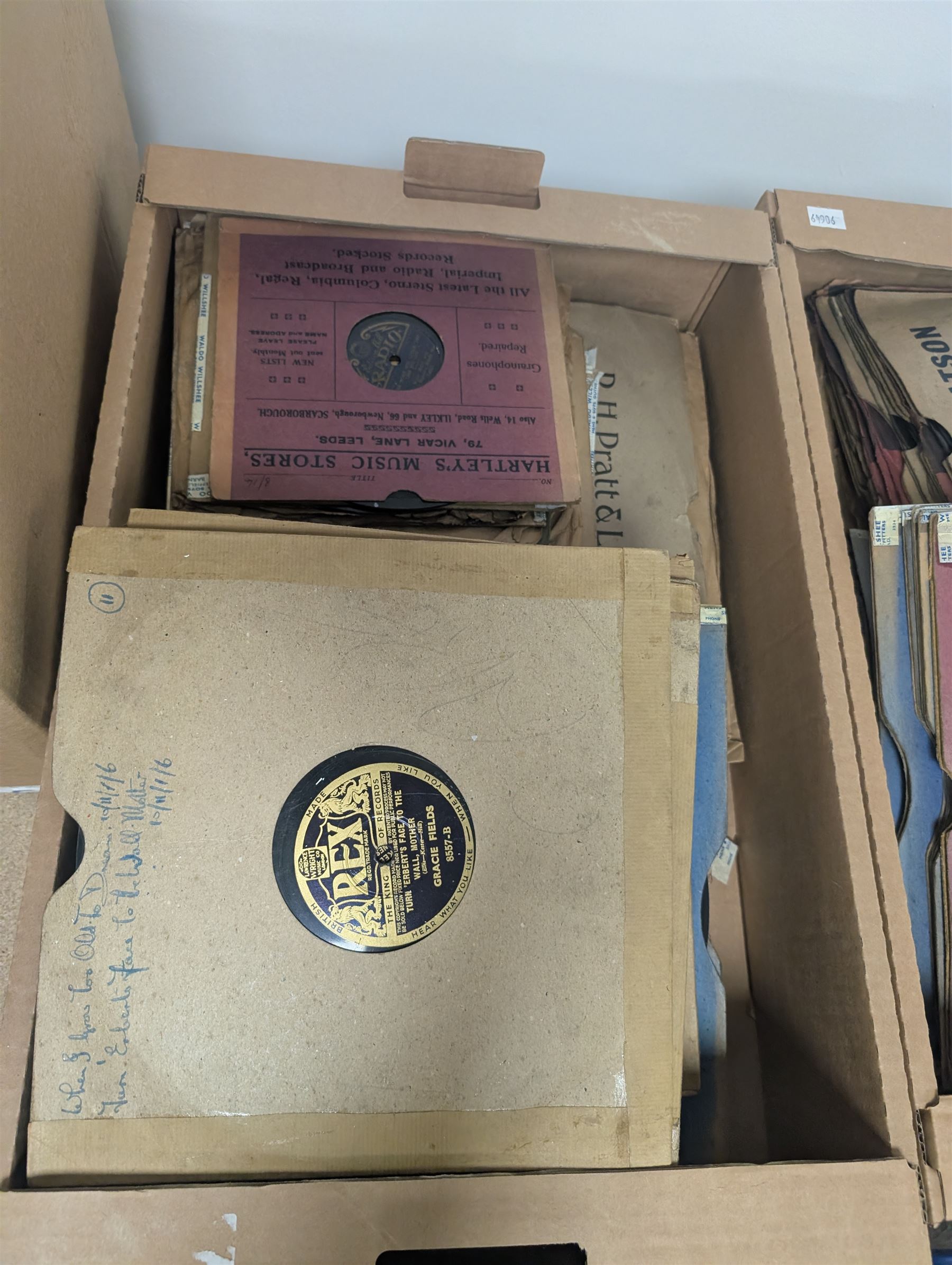Large collection of vinyl LPs, together with a small collection of 7 inch vinyl records and CDs, with a Dansette record player and a small Hi-Fi cabinet