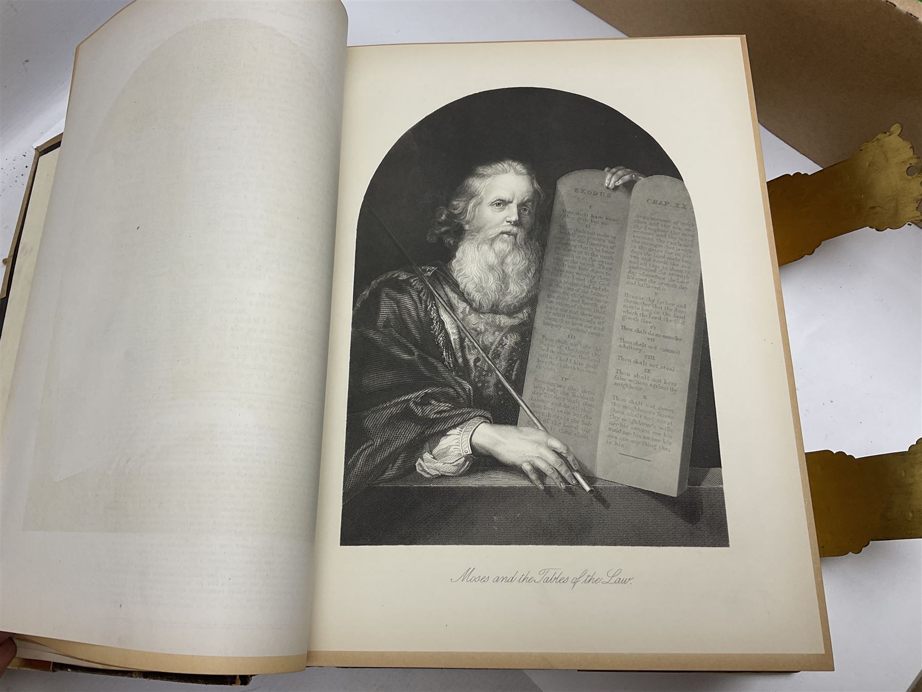 The National Comprehensive Family Bible, coloured and black and white plates, together with Jessop Atlantic tripod, brass candlestick and other collectables, in three boxes 