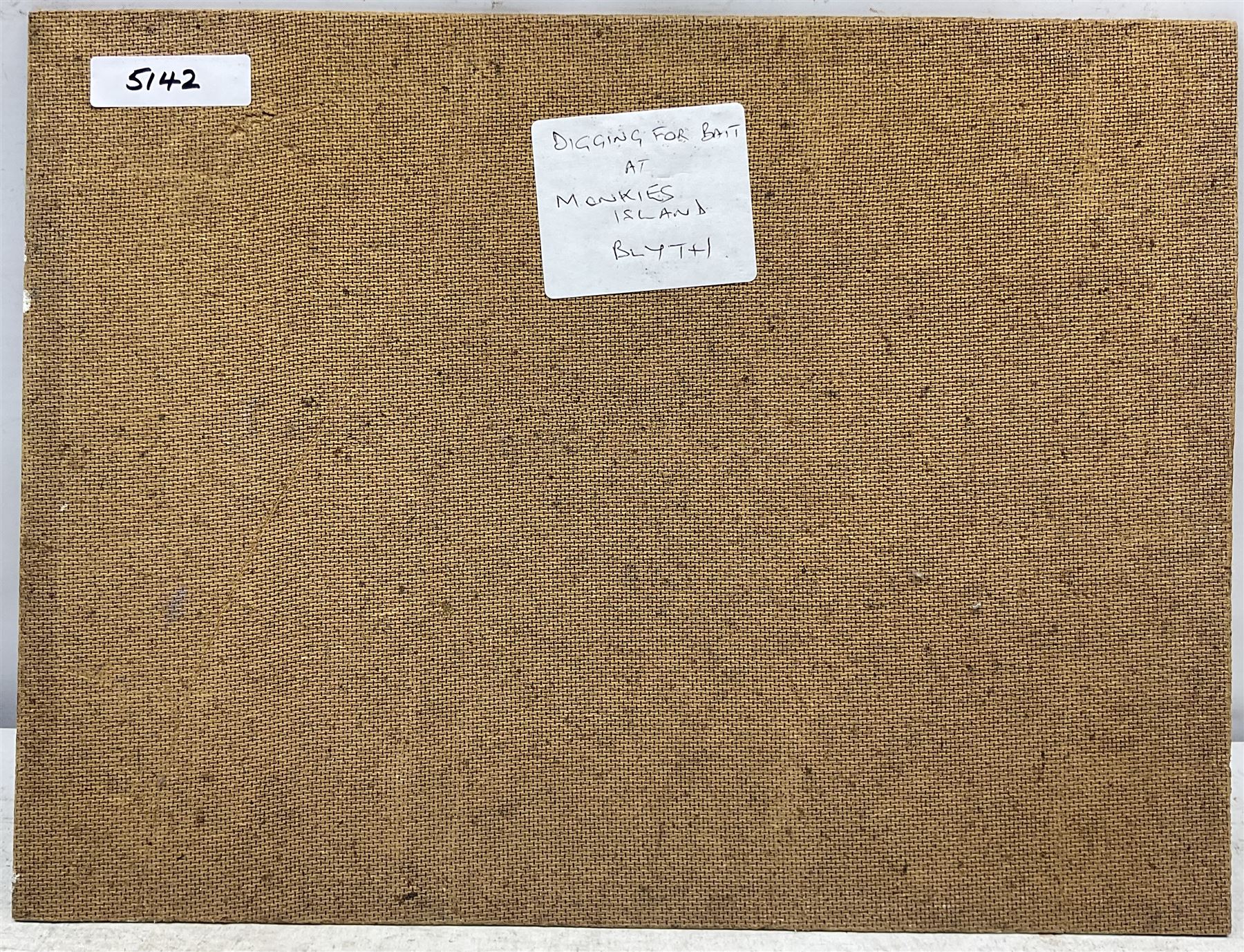 Ducat (British 20th century): 'Digging for Bait at Monkey's Island Blyth', oil on board signed, titled verso 30cm x 40cm (unframed)