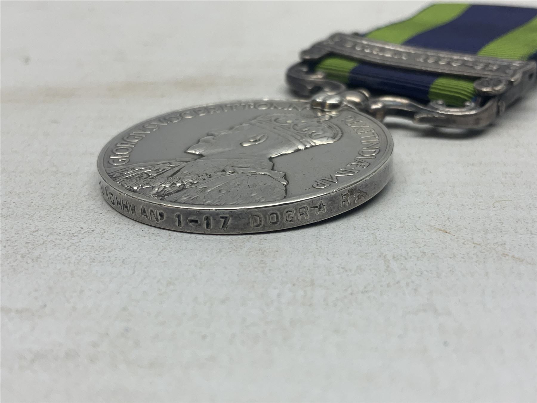 George V India General Service Medal with Burma 1930-32 clasp awarded to 4983 Sep. L. Achhman 1-17 Dogra R.; with ribbon