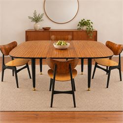 E Gomme for G Plan - mid-20th century teak extending 'Librenza' dining table, rectangular ...