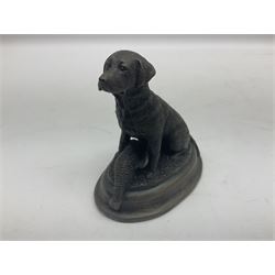 Cast bronze figures of dogs to include examples marked J. Spouse, David Hughes, Anne Godfrey, Lindner and other bronzed examples etc