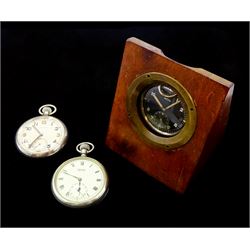 Three open face nickle military watches all with broad arrow, a Recta with black enamel dial, back case stamped G.S.T.P F067696, Moeris back case G.S.T.P scored out and engraved 5  G.P.O No. 319091 and a Vertex Revue back case stamped L60838
