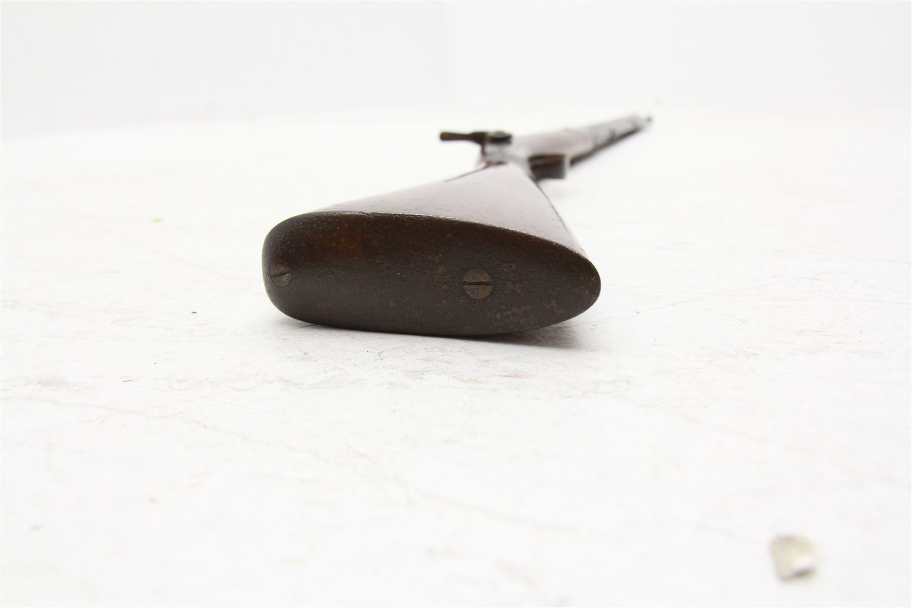 19th century Jones single barrel percussion fire shotgun, muzzle loader, walnut stock with chequered grip and engraved steel fitting marked Jones, the 68cm (27