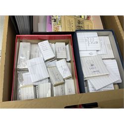 Quantity of trade cards, housed in ring binder albums and loose, including Barratt & Co Ltd, The Wizard The Story Paper For Boys, Dickson Orde & Co Ltd etc and a few reference books or catalogues relating to trade cards, in two boxes
