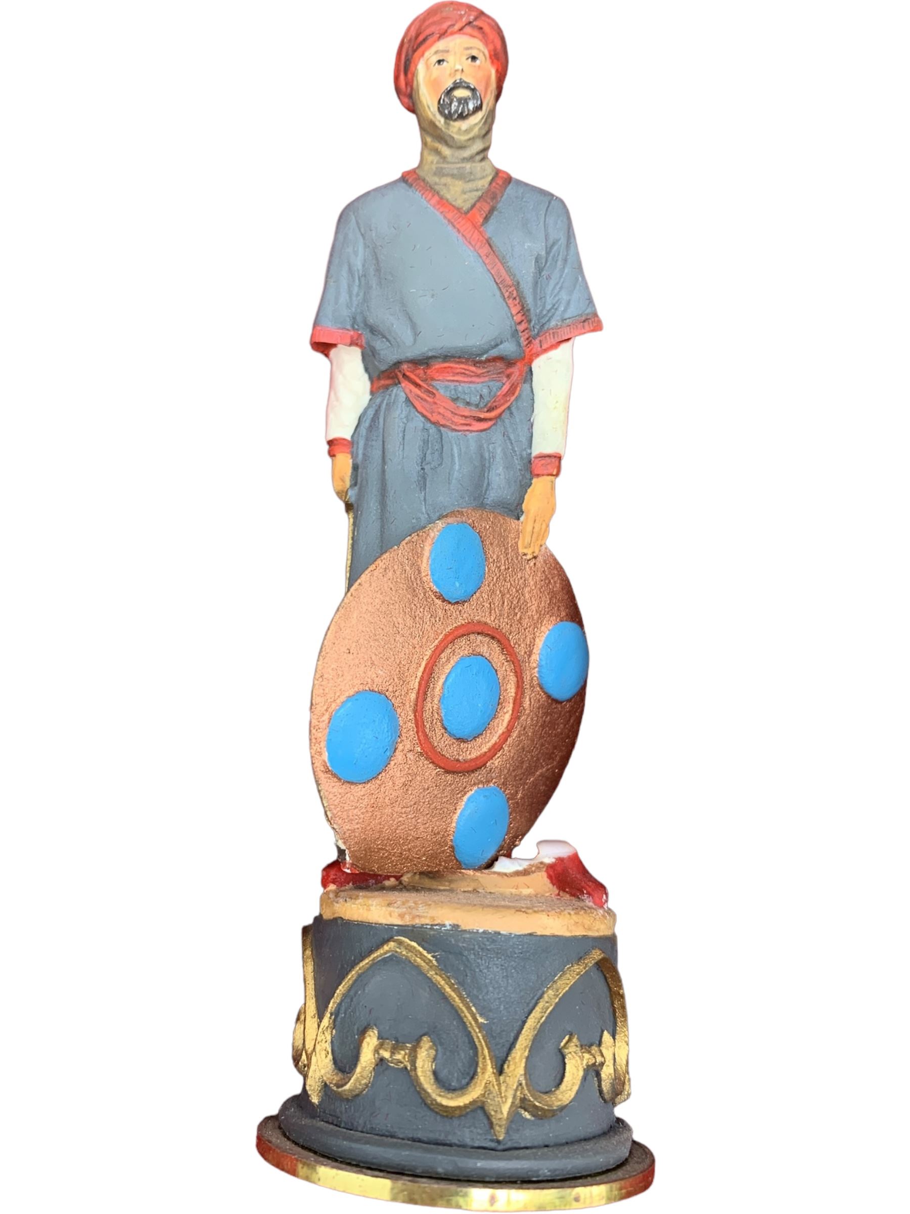 Franklin Mint 'The Great Crusaders' 1989 chess set, with cabinet and ivory resin chess board, 56cm x 56cm, incomplete 