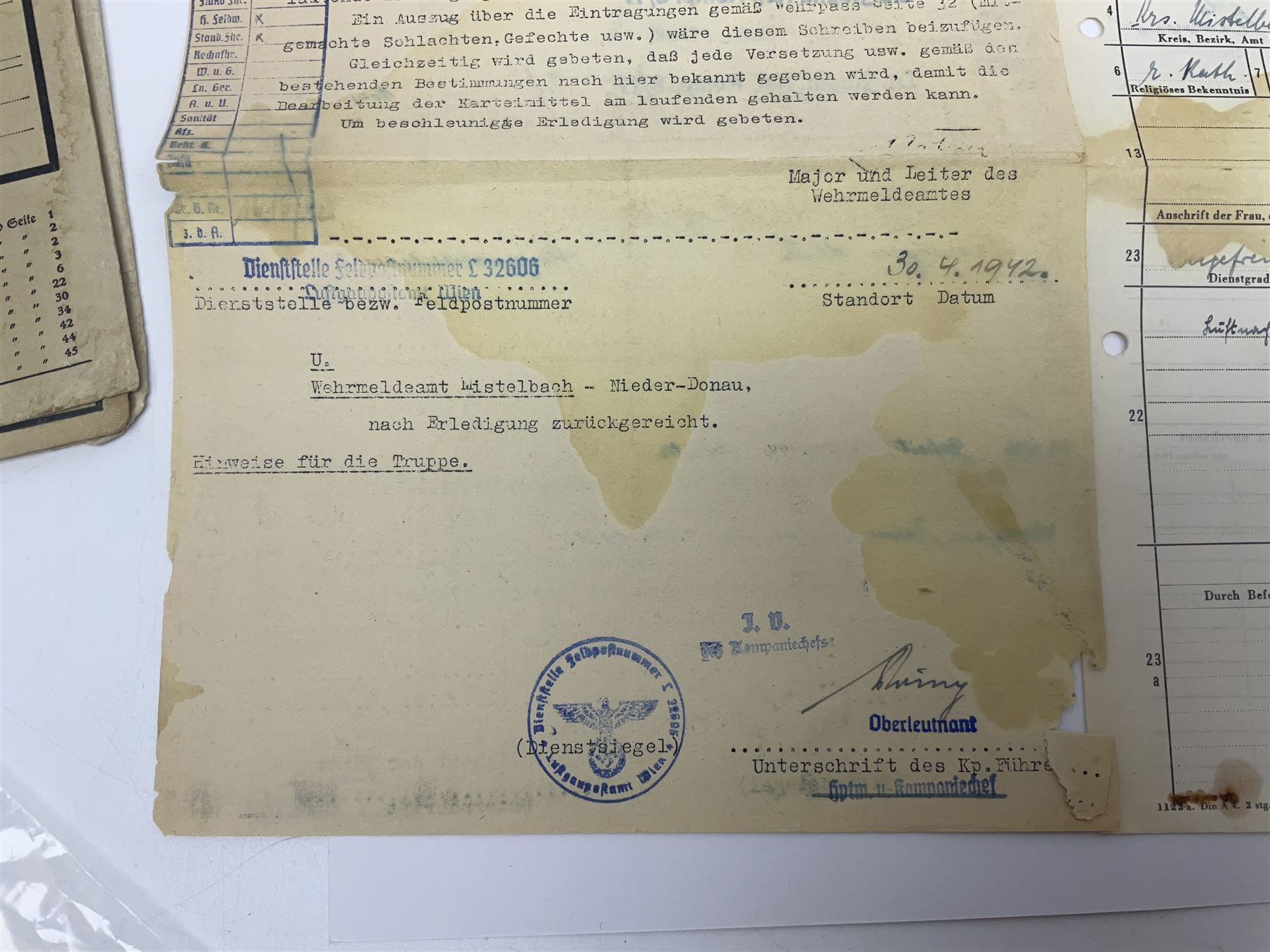 WW2 German Luftwaffe Service Record Folder and Book