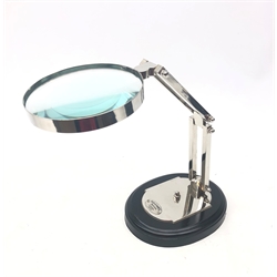  Reproduction Watts & Sons Ltd desk magnifying glass on ebonised base H26cm  mao1507  