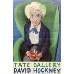 After David Hockney (British 1937-): 'My Mother Bridlington 1988', colour lithograph poster pub. for Tate Gallery Exhibition London 1988, 75cm x 49cm