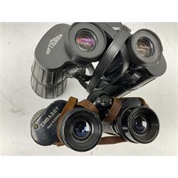 Nine cased pairs of binoculars, to include Embassy 8x40, Tasco 7x35, Zenith 10x50 Field. Opticron 10x50, Swift 8x40 Grand Prix Mk I, etc