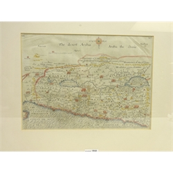  17th century map of North Africa, showing The Desert Arabia etc, probably later hand coloured, c1684, 26cm x 36cm  