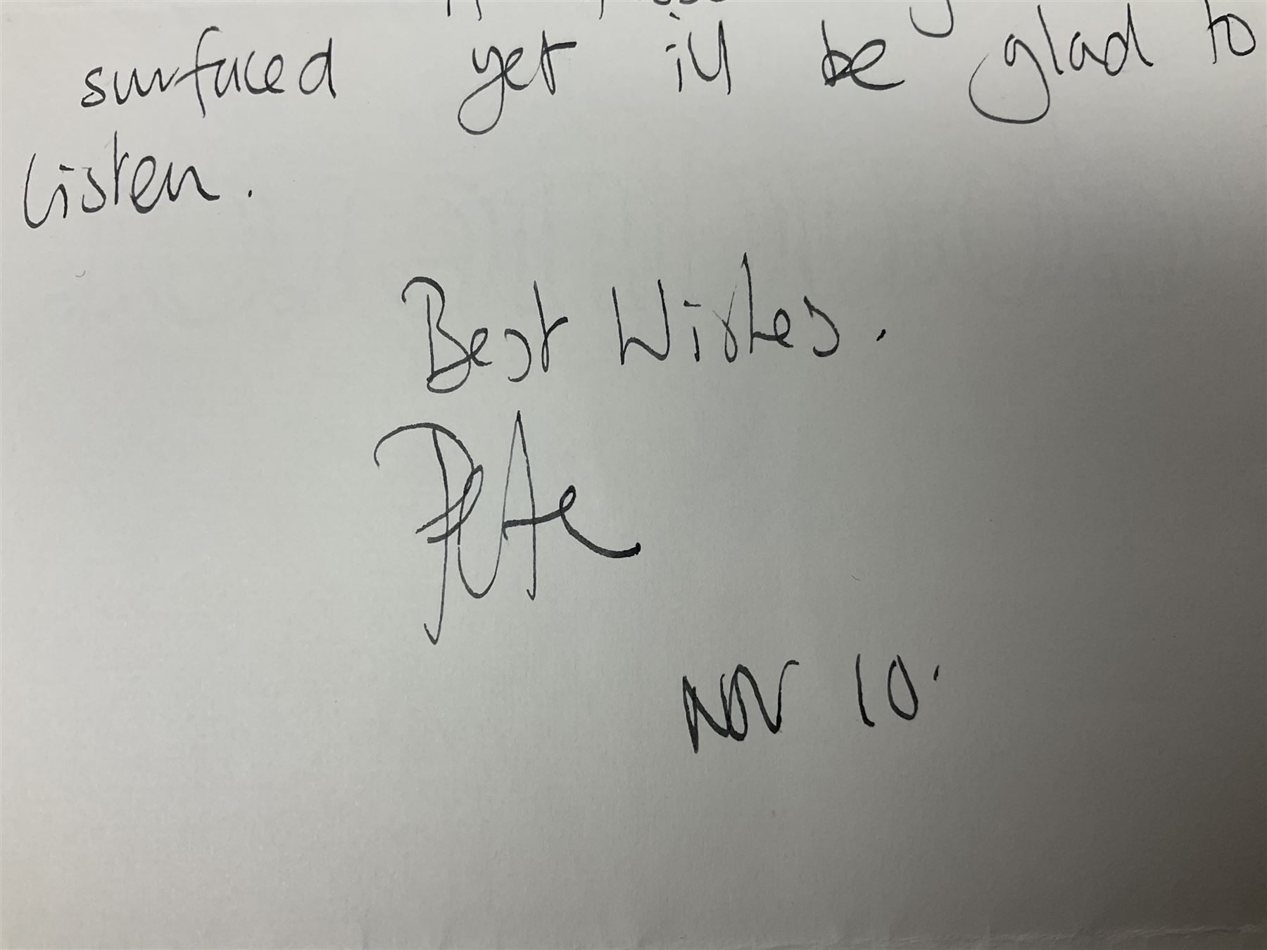 Pete Townshend 'The Who' - archive of correspondence with John Bycroft of Hull acknowledging receipt of various song lyrics sent by him to Townshend 1977 - 1982; comprising eighteen letters on varying letter heads including personalised; embossed; The Boathouse Ranelagh Drive Twickenham; No.2 The Embankment Twickenham; and Eel Pie Music; there are two undated manuscript letters signed Pete; and sixteen typed letters either signed Pete Townshend (3), Pete (4), Judi (Waring), Lin (Gibson) or Carla Rankine; together with The Story of Tommy by Richard Barnes and Pete Townshend and two other books on The Who.