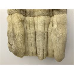 White Arctic Fox fur coat with loop fasteners 