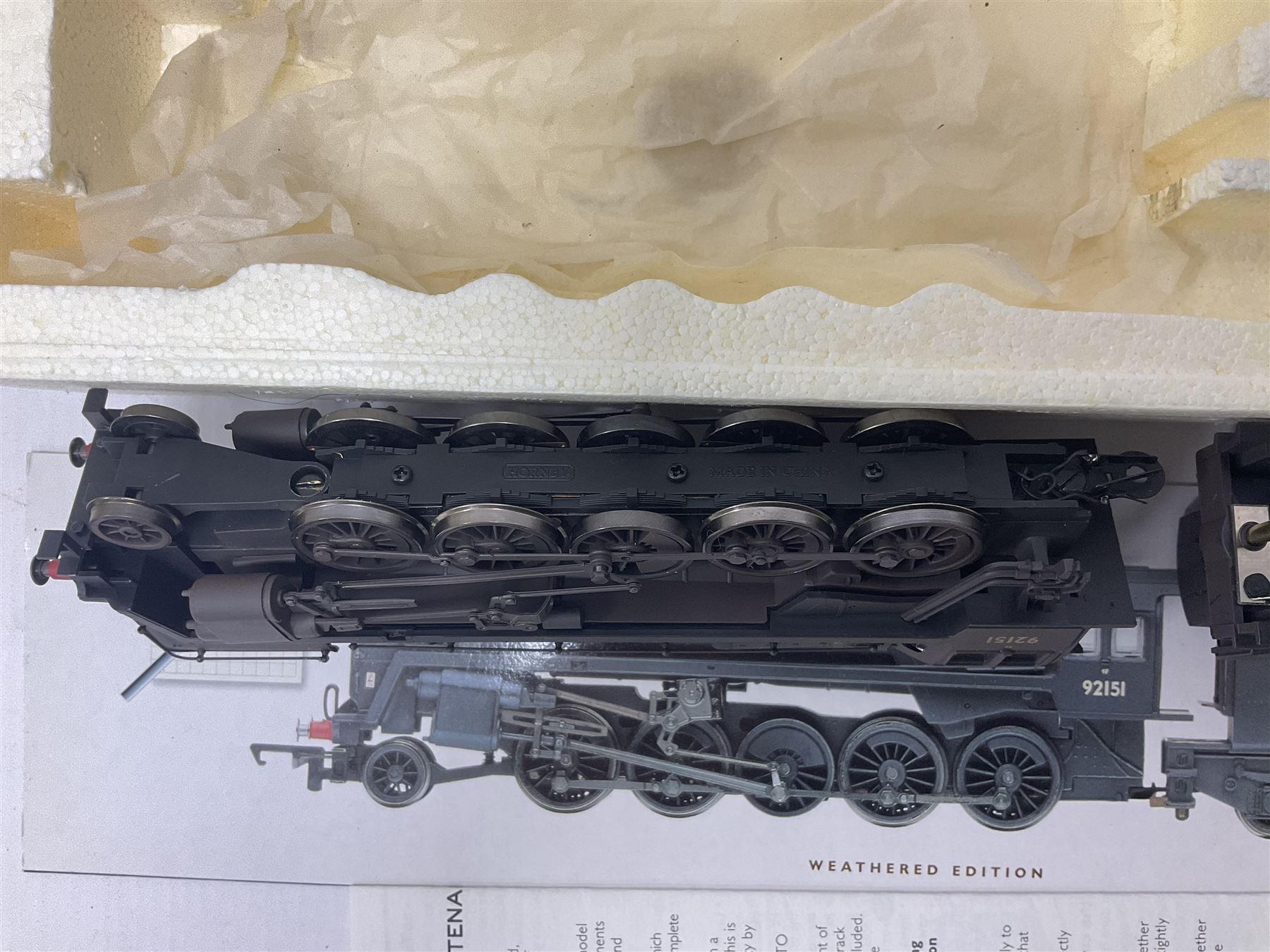 Hornby ‘00’ gauge - three ‘weathered’ locomotives comprising Class 8F 2-8-0 locomotive no.48062 in BR black; Class 9F 2-10-0 locomotive no.92151 in BR black; Class 5MT 4-6-0 locomotive no.44781 in BR black; in original boxes (3) 