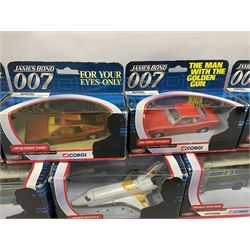 Corgi - The Ultimate Bond Collection - sixteen die-cast model vehicles from Goldfinger, Thunderball, Moonraker, Live and Let Die, A View to a Kill, For Your Eyes Only, Octopussy etc; all in window boxes (16)
