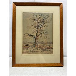 George Jackson (British 1898-1974): Tree in Winter, watercolour signed and dated 1947, 37cm x 27cm 
Notes: Jackson was a member of the Castle Bolton Group along with friends Fred Lawson, Muriel Metcalfe, and George Graham.