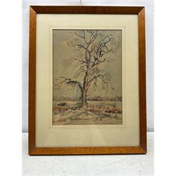 George Jackson (British 1898-1974): Tree in Winter, watercolour signed and dated 1947, 37cm x 27cm 
Notes: Jackson was a member of the Castle Bolton Group along with friends Fred Lawson, Muriel Metcalfe, and George Graham.