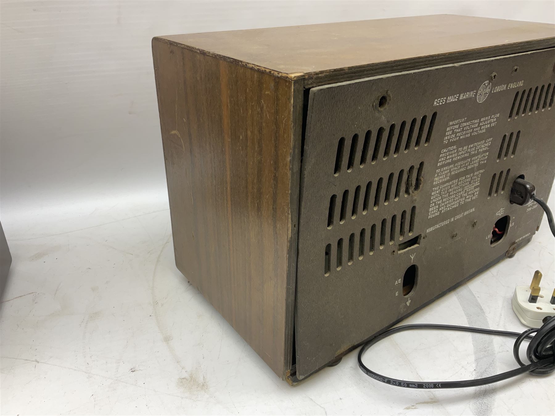 1950s Telefunken Deutschland TFK Model 2663WK radio in mahogany case with Bakelite knobs, Rees Mace Marine walnut cased radio, W50cm H34cm D26cm, together with 1955 Kolster-Brandes KB LR10FM radio and Hacker Mayflower II radio (4)