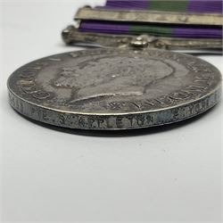 George V General Service Medal with Iraq clasp awarded to 59553 Pte. S. Appleton E. York. R.; with ribbon