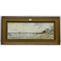 Thomas Sidney (Early 20th century): 'Wheelers Bay Bonchurch Isle of Wight', watercolour signed and titled 23cm x 67cm