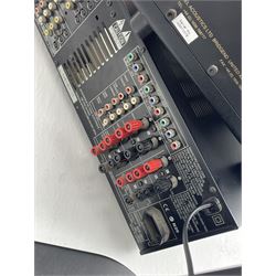 Stereo System - Denon AVR-3802 amplifier, Ral Q201E subwoofer, pair AE AEGISEVO THREE speakers, pair AE AEGISEVO ONE speakers on stands and AE AEGISEVO centre