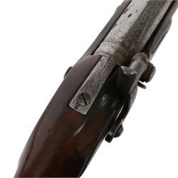 19th century Tower percussion pistol, with lock stamped 'Tower' and with crown over 'GR' cypher, with steel ram rod, walnut with brass butt plate, overall L38cm