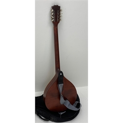 Ozark Romania Stentor flat-back bouzouki long necked eight-string lute with mahogany stained back and spruce top, bears label dated 2009, L95cm, in soft carrying case
